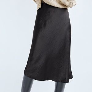 Babaton Satin Midi Skirt